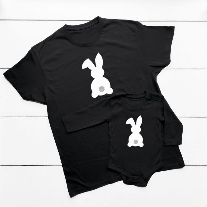 Set of T-shirts for dad and child for Easter BUNNY 2