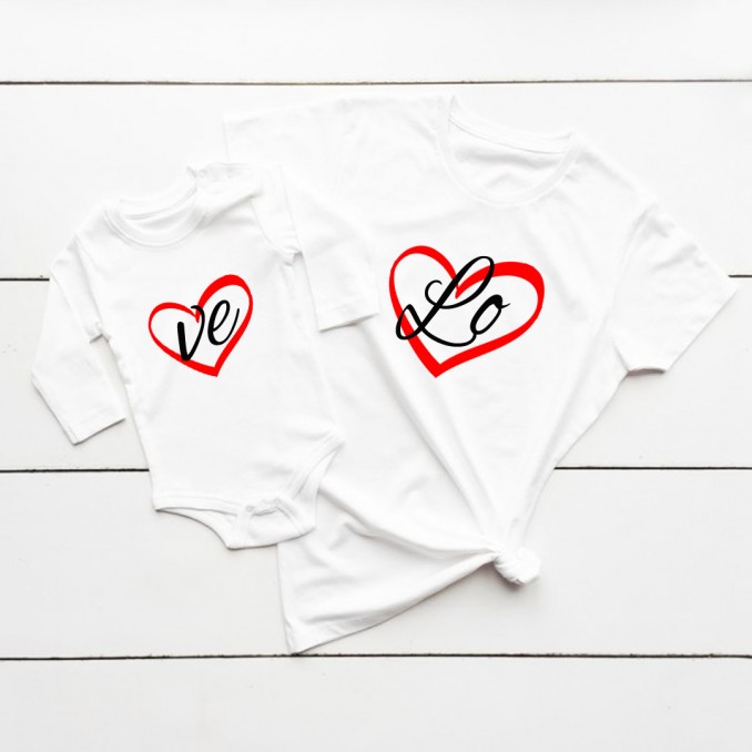 T-SHIRTS FOR MOM AND BABY - LOVE