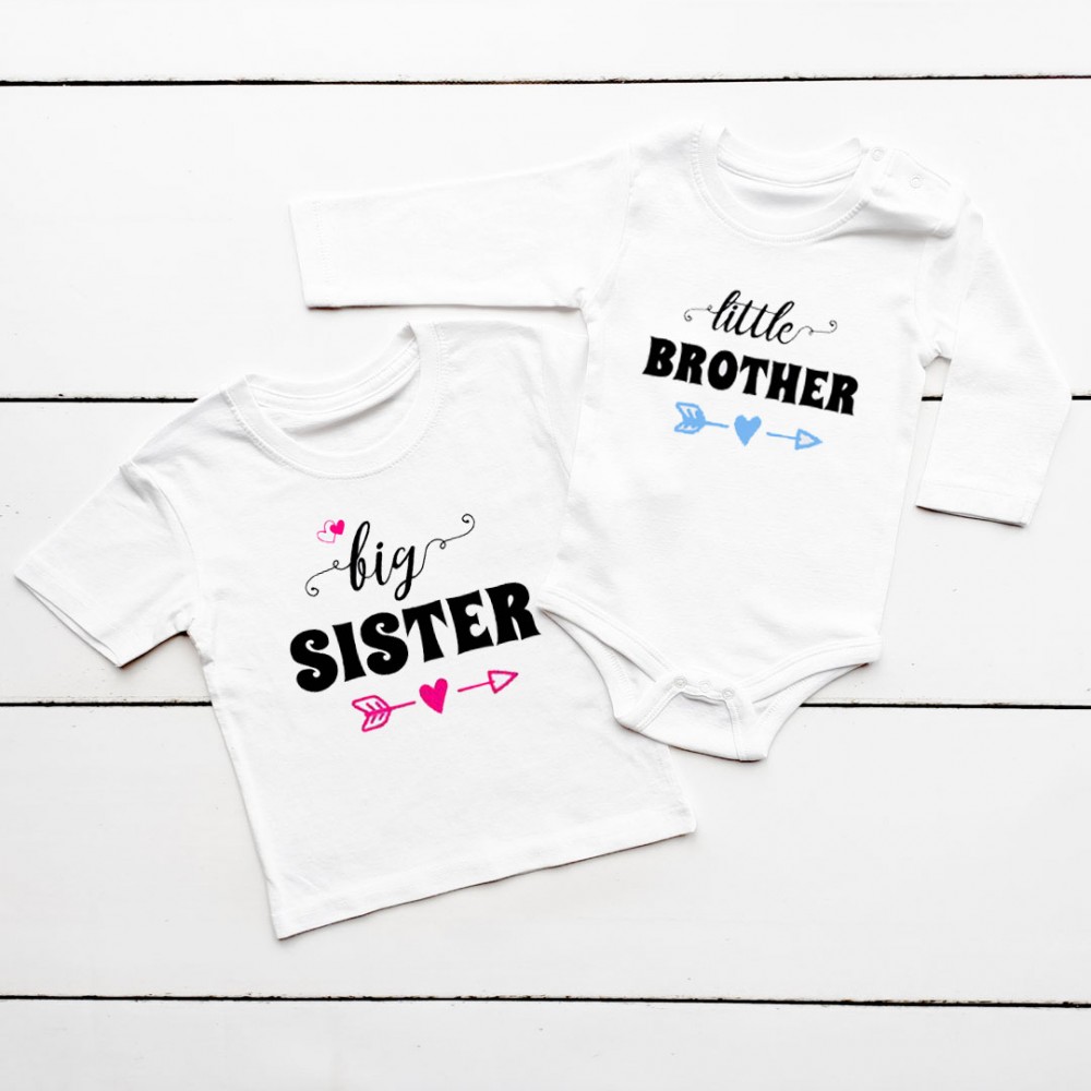 Koszulki dla rodzeństwa BIG SISTER/LITTLE BROTHER