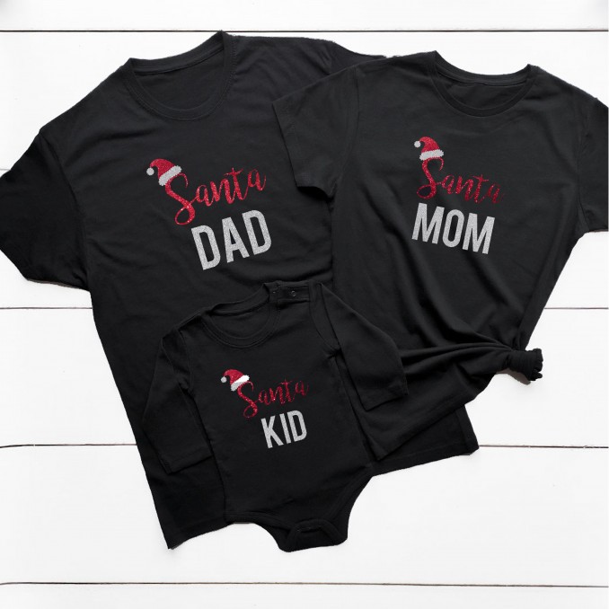 A set of Christmas T-shirts for the SANTA FAMILY