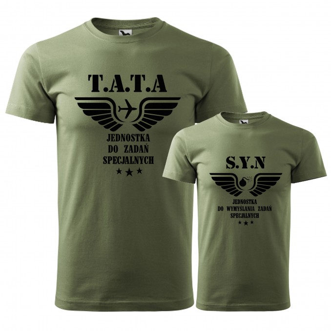T-SHIRTS FOR DAD AND BABY - KHAKI SPECIAL UNITS